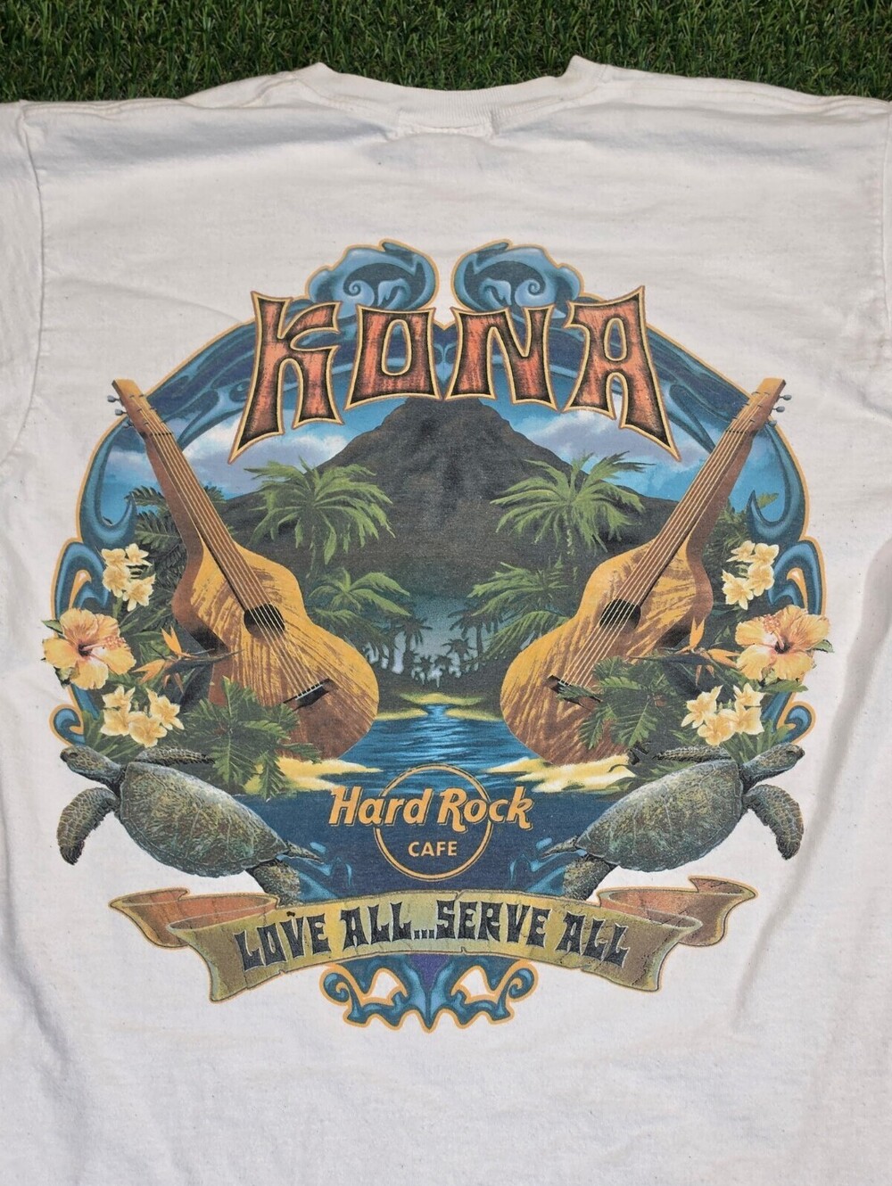 Hard Rock Cafe Kona Hawaii Vintage White T-Shirt Medium 100%